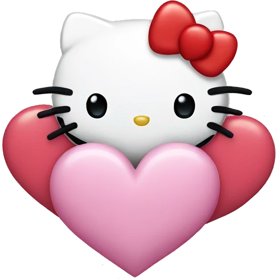 hello kitty with heart emoji