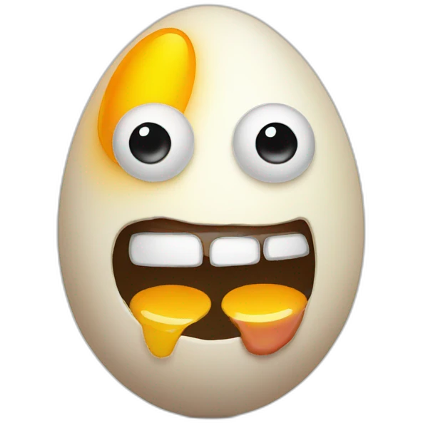 Two eggs with mad faces emoji