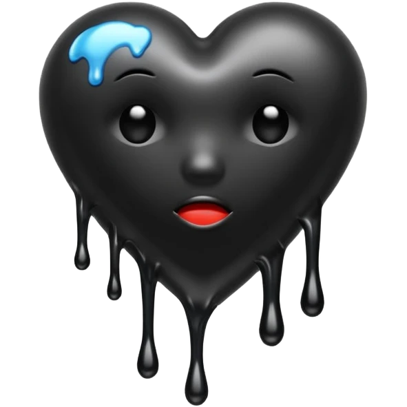 Black heart melting emoji