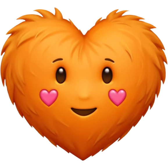 Furry orange faceless heart emoji