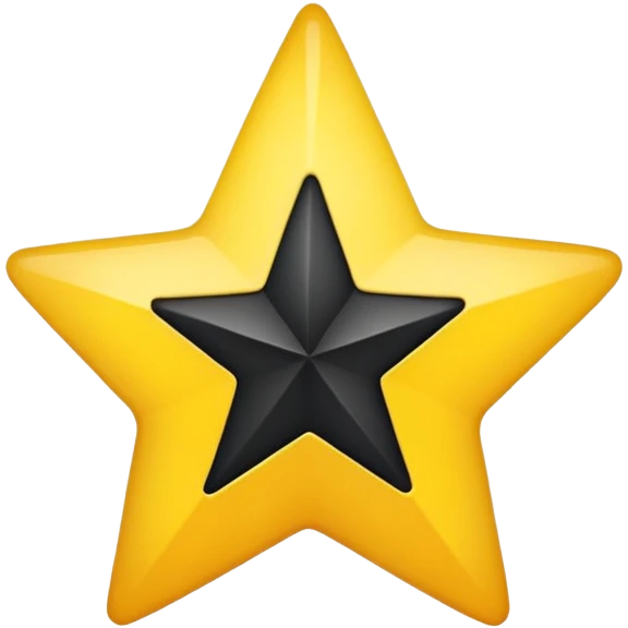 A star that half of it is black and the other half is yellow emoji