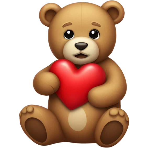 Teddybear holding a red heart emoji