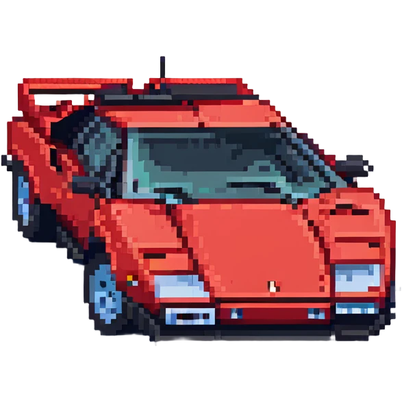 красная Lamborghini Countach, no background emoji