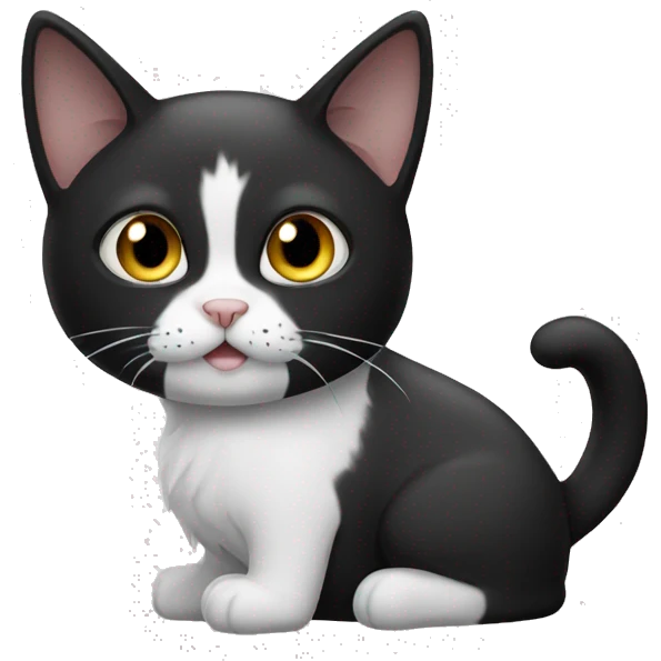 black and white cat emoji