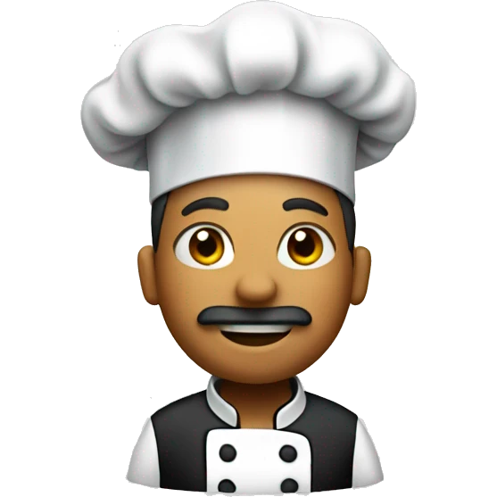 a chef with a pin emoji