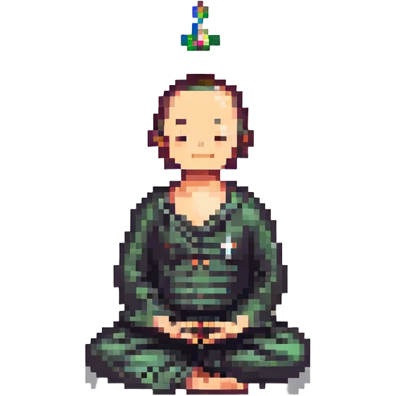 a guy meditating, peaceful, simple emoji