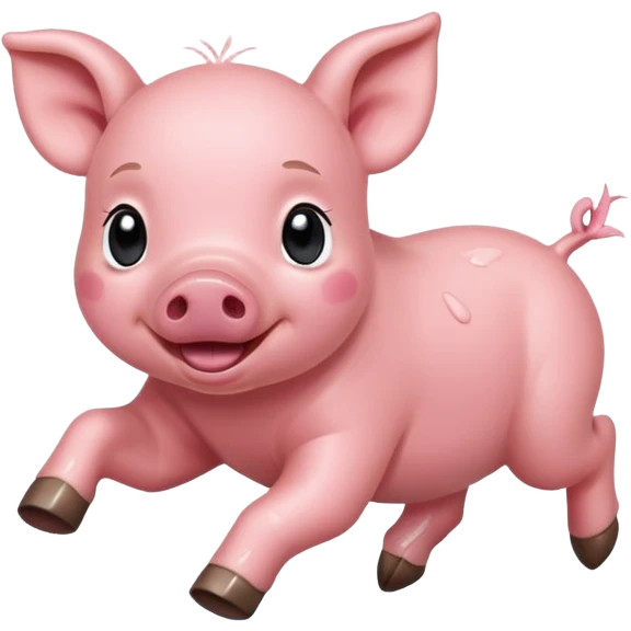 Baby Running Piglet – small pig dashing with tiny hooves lifted emoji