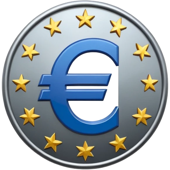 european bank with logo euro emoji