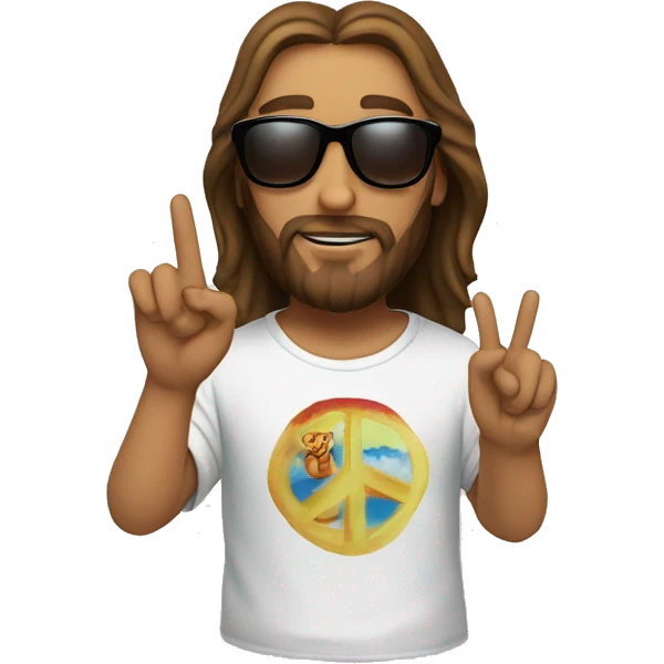 Jesus wearing sunglasses with a peace sign and a shirt that says Jesus is my homeboy emoji