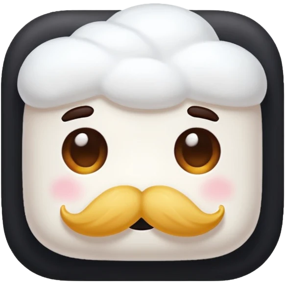 marshmallow mustached emoji