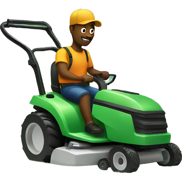 Man mowing grass emoji