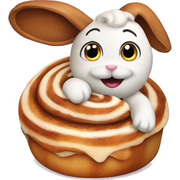 cinnamon roll with bunny emoji