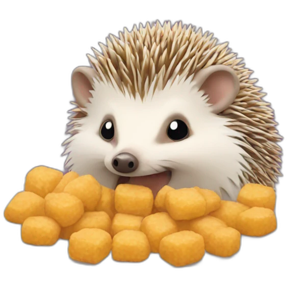 Hedgehog eating nuggets emoji