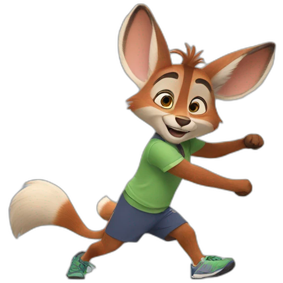 nick wild from zootopia doing sport emoji
