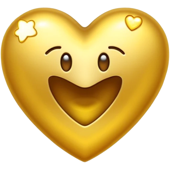 Bijoux Coeur doré rayon lumineux emoji