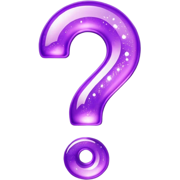 glitter purple question point emoji