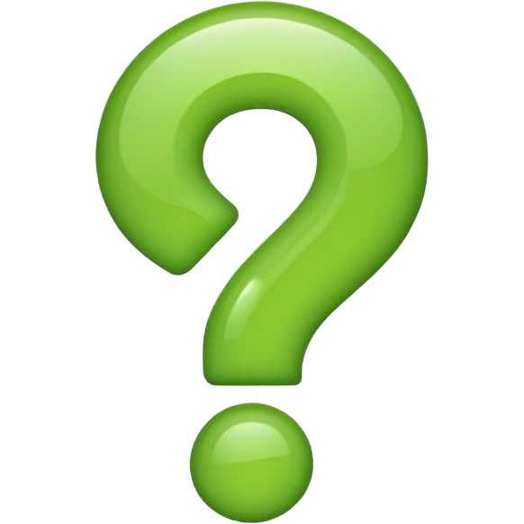 make question sign inlight green color emoji emoji