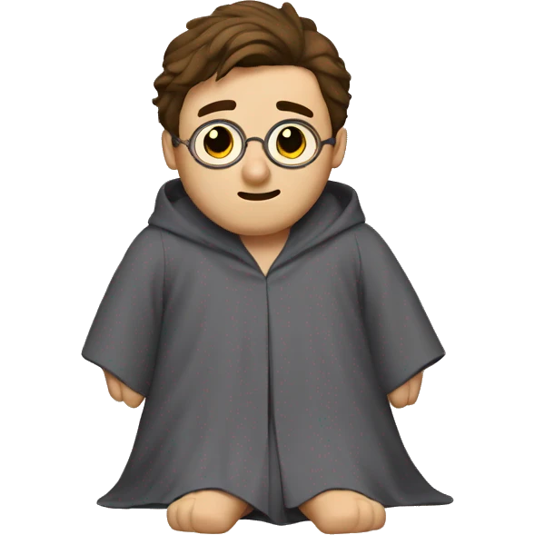 full body Harry Potter in robe laying down looking very stressed  emoji