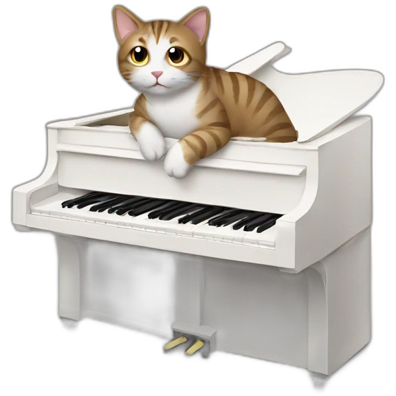 Cat playing piano emoji