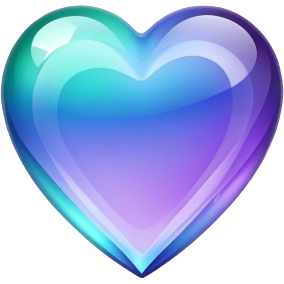 Gradient purple indigo blue cyan green crystal heart emoji