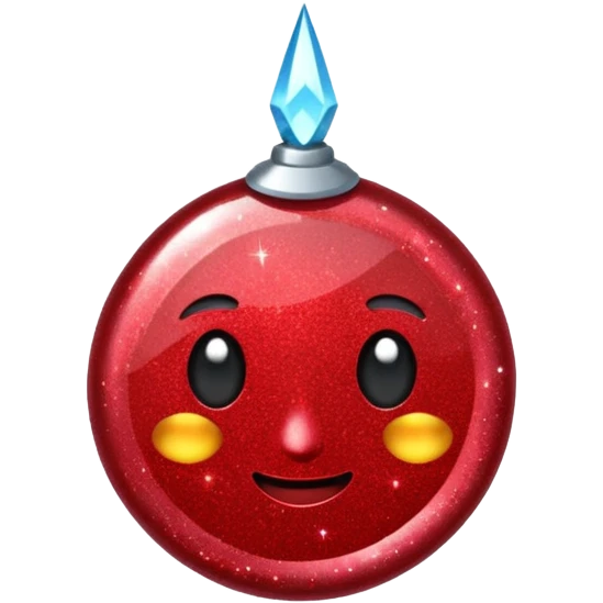 glitter red pin emoji