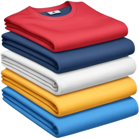 Three T-shirts are folded in a stack emoji