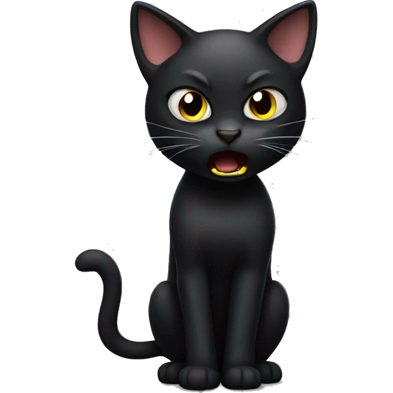 angry black cat emoji