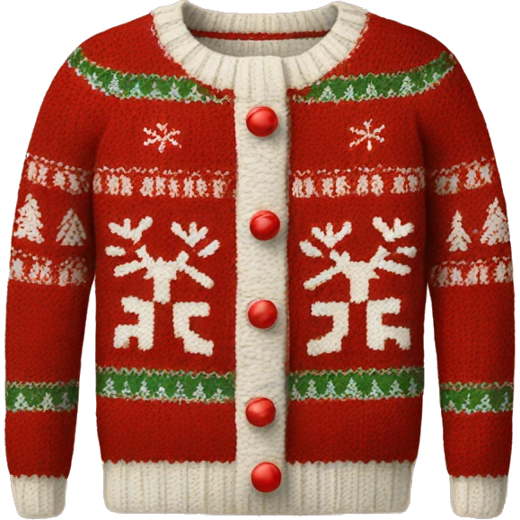 warm knitted christmas sweater emoji