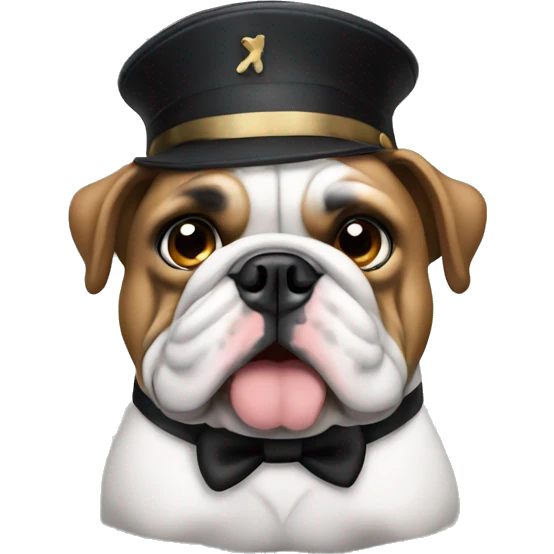 english bulldog conductor music emoji