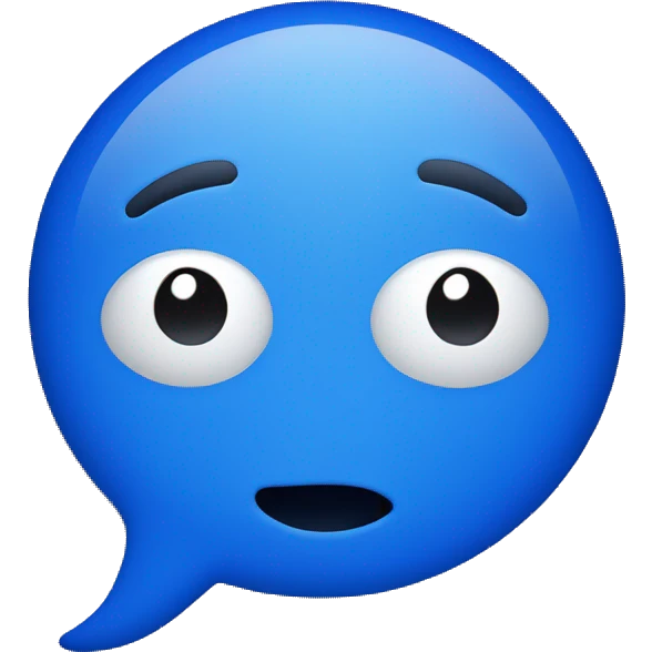 Royal blue conversation bubble emoji