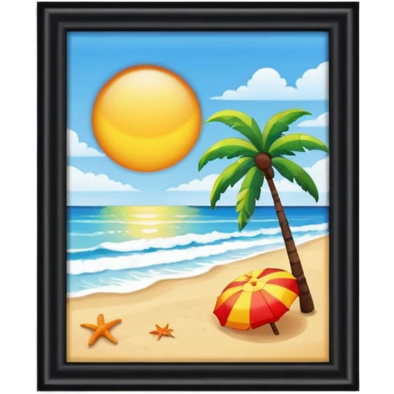 thumbnail picture mac os, painting on wall, beach emoji