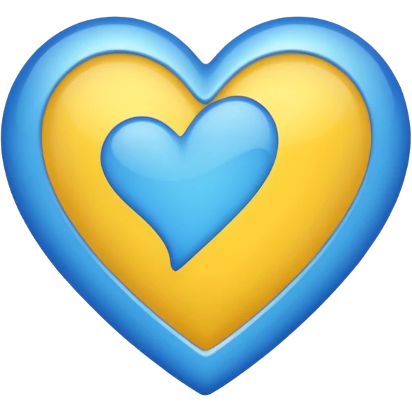 Blue and yellow heart emoji