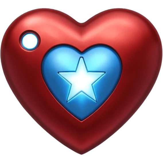 A red Iron Man heart with a glowing blue star in the center emoji