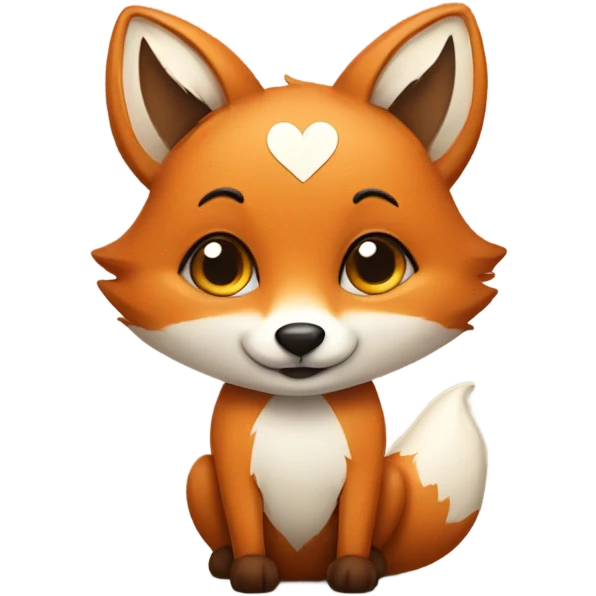 Cookie fox heart emoji