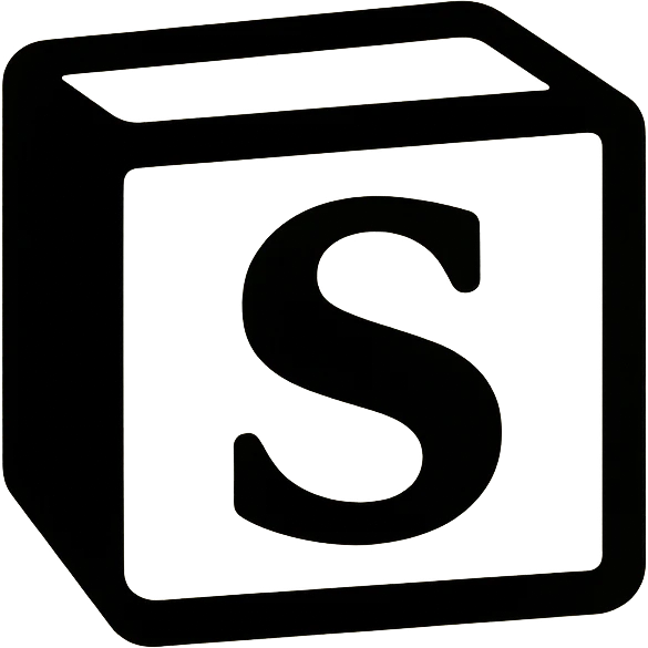 generate logo for my ai company that contains "s" letter, take as a reference notion's logo, but dont copy 100%, use notion's colors

 emoji
