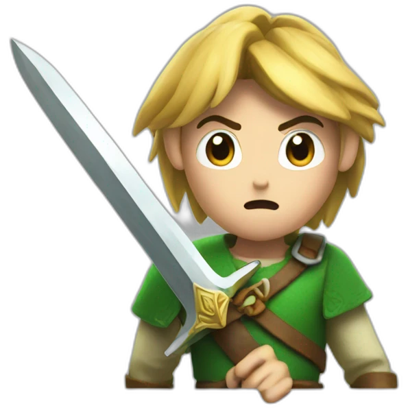 Link with sword shocked emoji