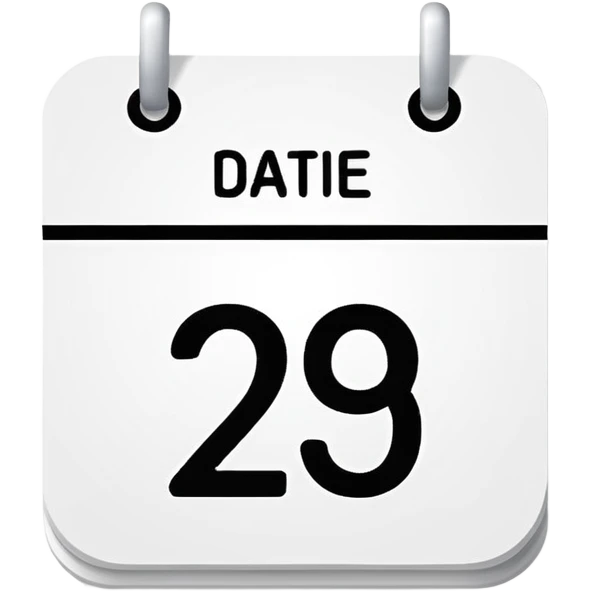 white date calendar with number 29 emoji