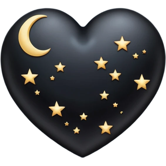 heart with a gothic moon and stars emoji