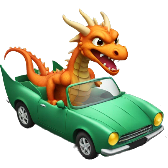 dragon with car emoji