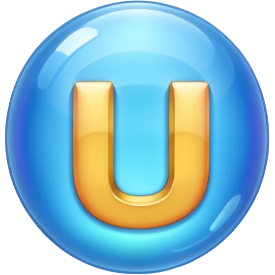 Letter U inside blue bubble emoji