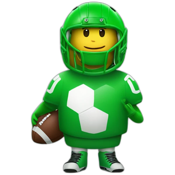 Oie canadienne en tenue de football vert emoji