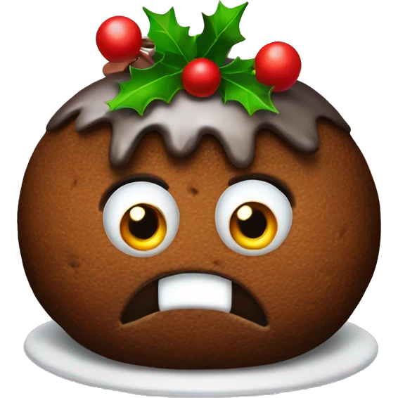 Christmas pudding with eyes emoji