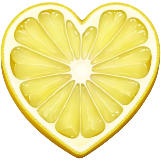 Realistic heart shaped lemon slice emoji