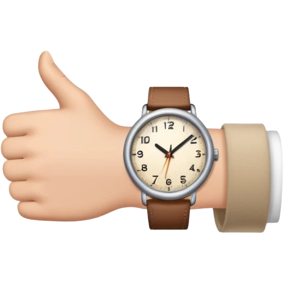 This emoji 👈 but with a sleeve and a watch emoji