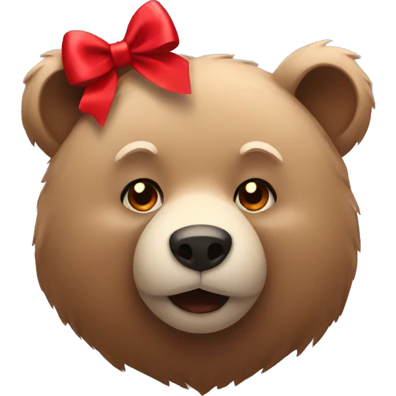 Bear with the red bow emoji