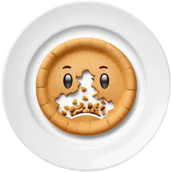 empty plate with crumbs leftover after eating emoji