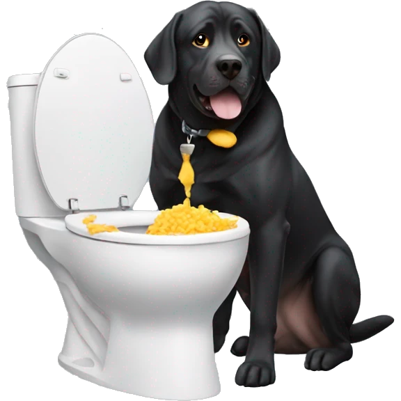 Big fat dog eating skibidi toilet  emoji