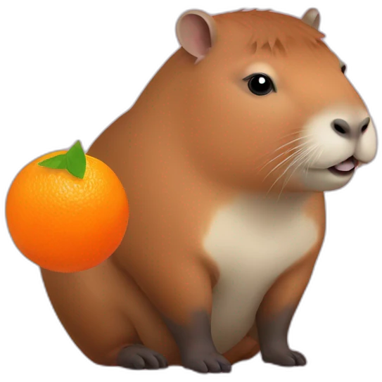 capybara with mandarin orange emoji