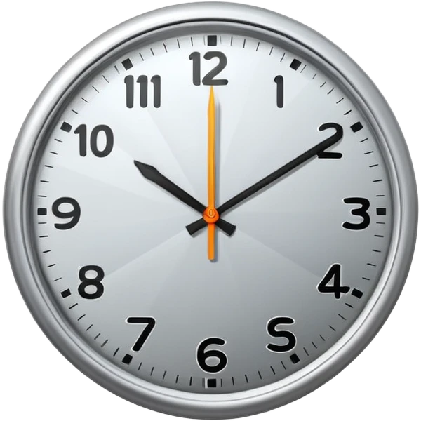 Create a round silver clock now. The time is 17:30 emoji