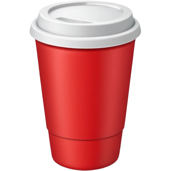 red plastic coffe with withe lid  emoji